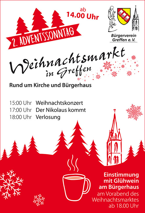 Greffener Weihnachtsmarkt am 2. Adventssonntag - Bürgerverein Greffen e.V. in 33428 Harsewinkel-Greffen