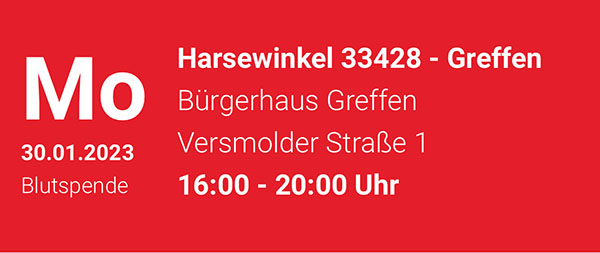 Blutspenden - Bürgerverein Greffen e.V. in 33428 Harsewinkel-Greffen